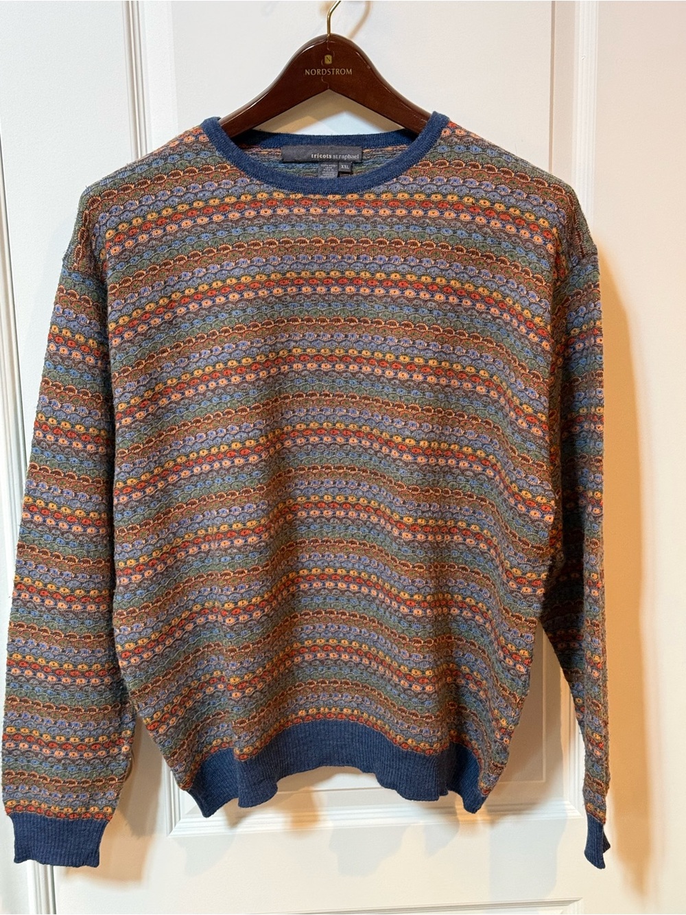 Men's Crewneck Sweater by Nordstrom — Blue Multicolor Pattern